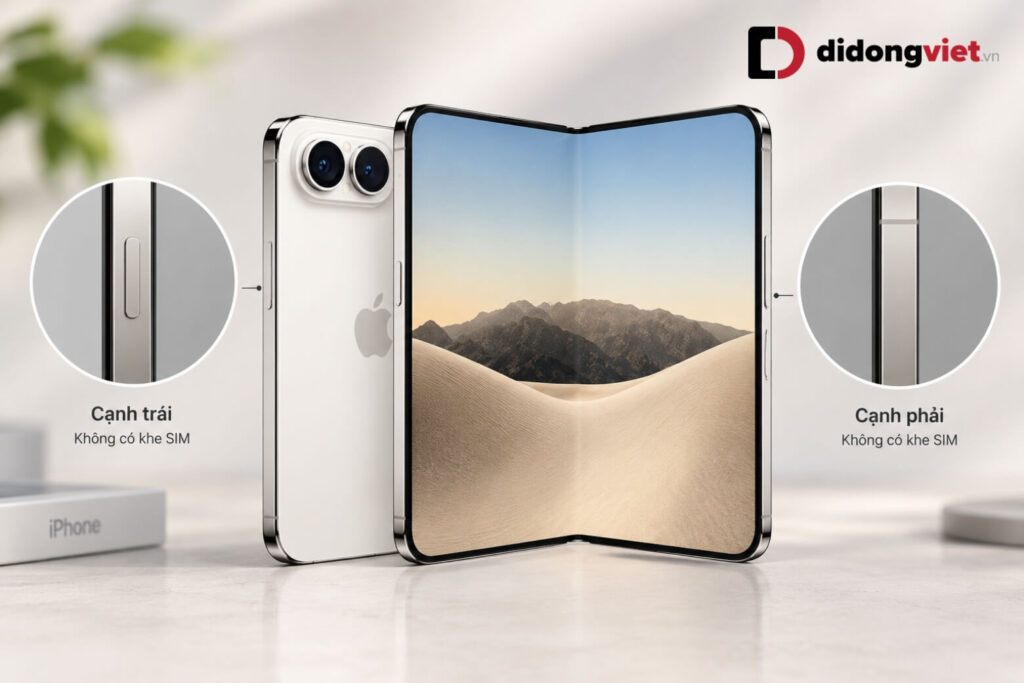 iPhone Duo có khe SIM không: Đánh giá chuẩn kết nối trên phiên bản VN/A 6 Cận cảnh cạnh viền titan của iPhone Duo mã VN/A không có khe SIM vật lý