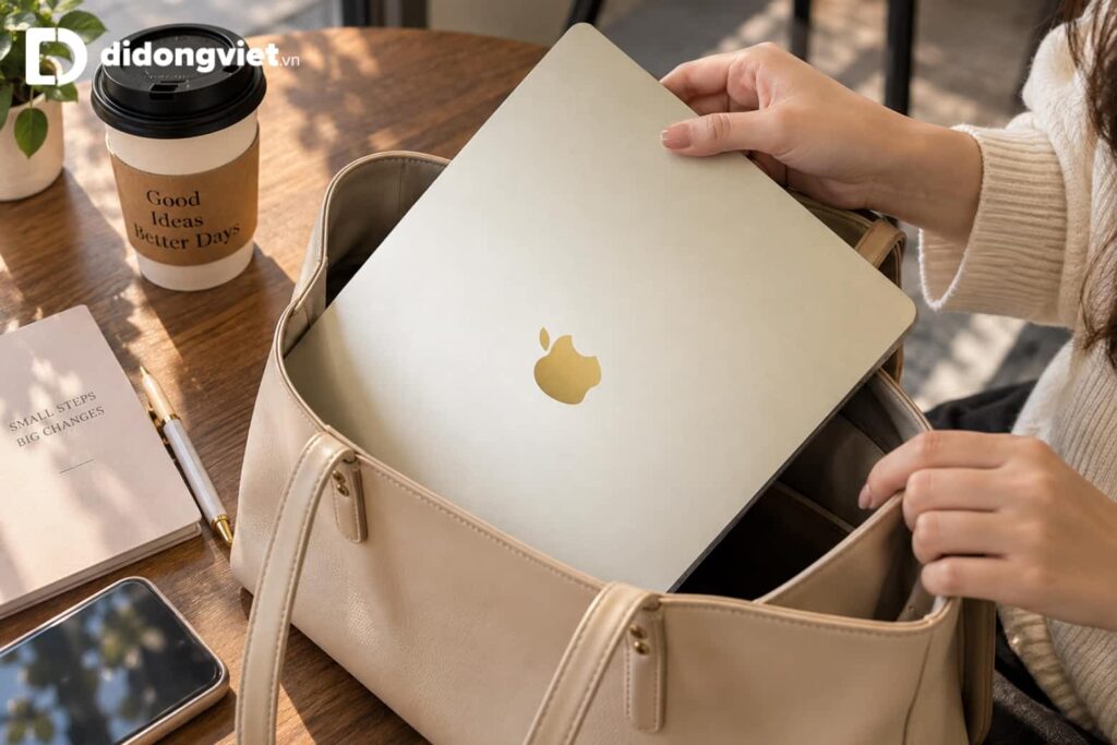 Nên mua MacBook Air M5 13 inch hay 15 inch: Phân tích thực tế không gian và tính di động 7 Nên mua MacBook Air M5 13 inch hay 15 inch