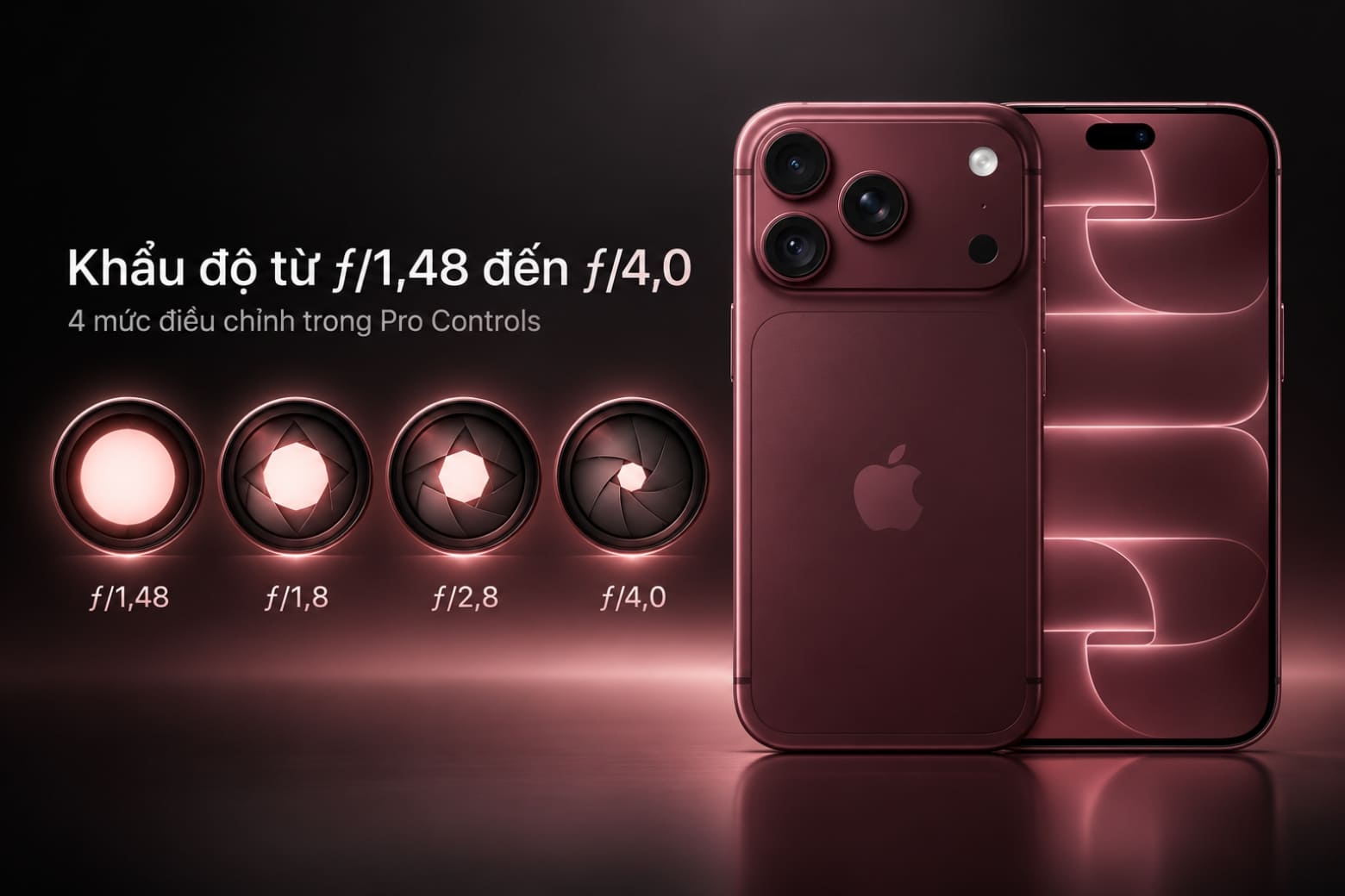 Pro Controls trên iPhone 18 Pro là gì? Cách dùng chi tiết 7 Khẩu độ linh hoạt giúp cân bằng ánh sáng và chiều sâu khung hình