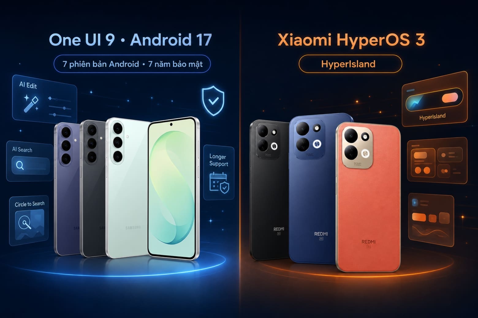 So sánh Samsung Galaxy S26 FE và Xiaomi 17 5G: Chọn máy nào? 15 Chính sách phần mềm dài hạn tạo lợi thế đáng kể cho Samsung