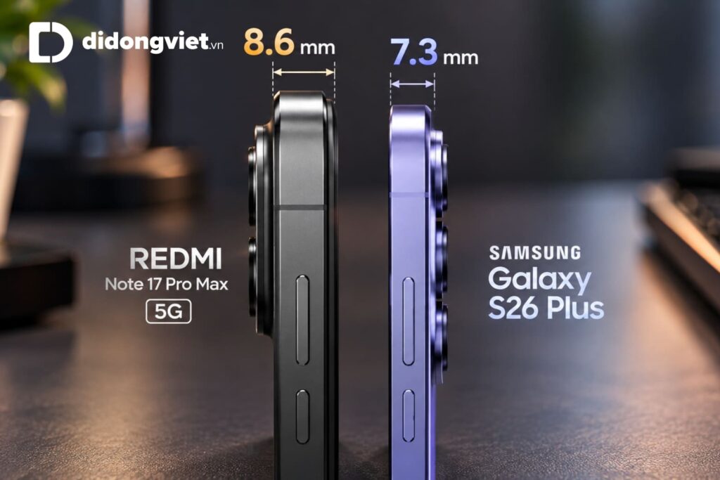 So sánh REDMI Note 17 Pro Max 5G và Samsung Galaxy S26 Plus: Thông số khủng hay trải nghiệm ổn định? 8 So sánh REDMI Note 17 Pro Max 5G và Samsung Galaxy S26 Plus