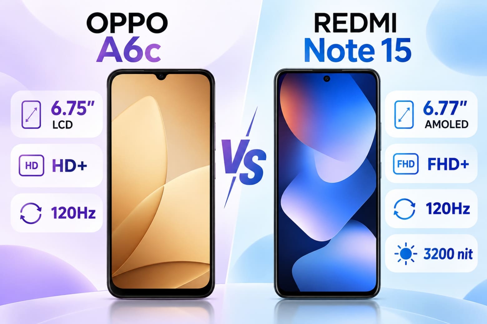 So sánh OPPO A6c và REDMI Note 15: Máy nào phù hợp với bạn? 9 Cùng 120Hz nhưng khác biệt rõ rệt về chất lượng hiển thị