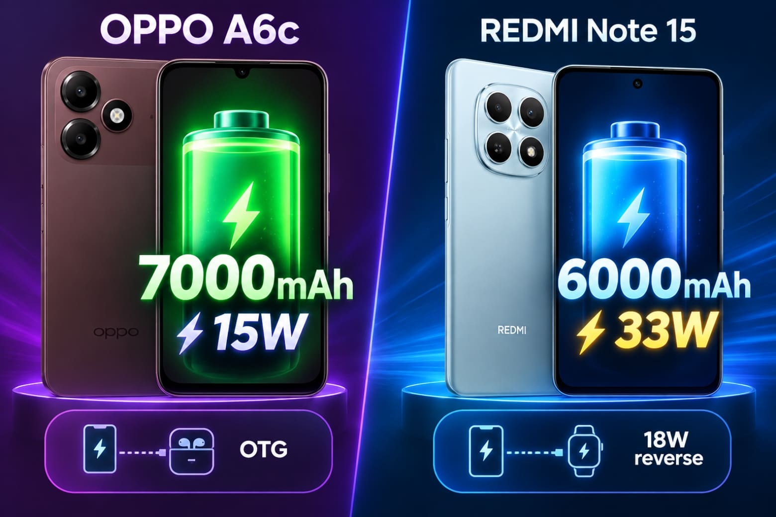 So sánh OPPO A6c và REDMI Note 15: Máy nào phù hợp với bạn? 12 A6c ưu tiên pin lớn, REDMI Note 15 nổi bật sạc nhanh
