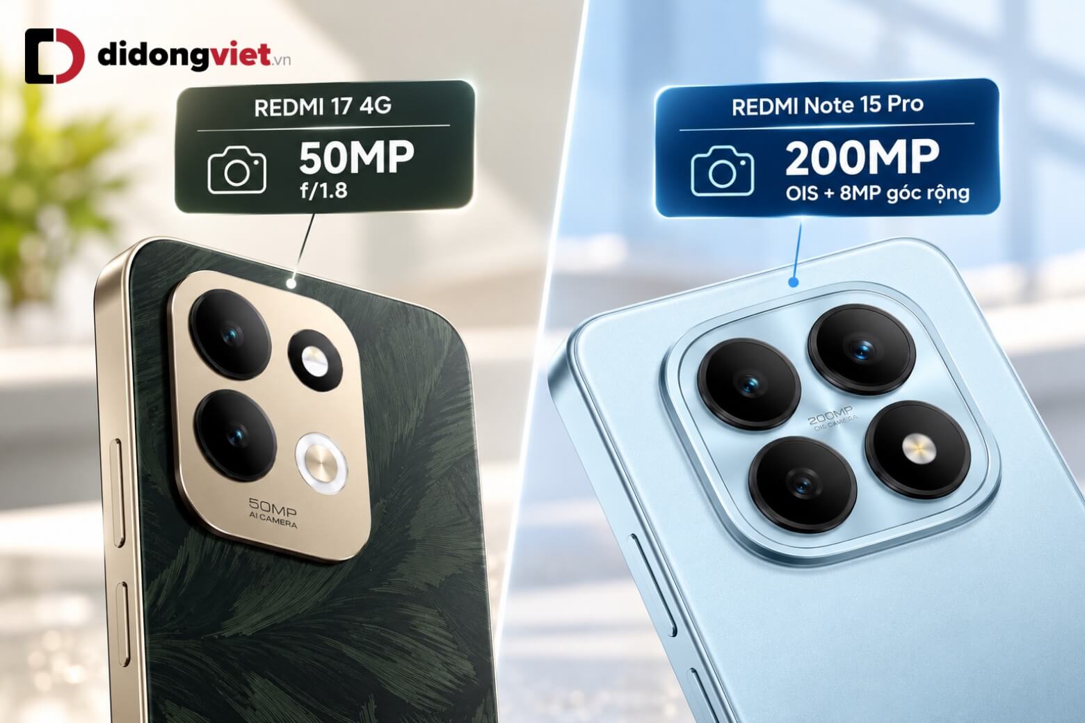 So sánh REDMI 17 4G và REDMI Note 15 Pro: Nên chọn mua máy nào? 13 So sánh REDMI 17 4G và REDMI Note 15 Pro về cụm camera chính