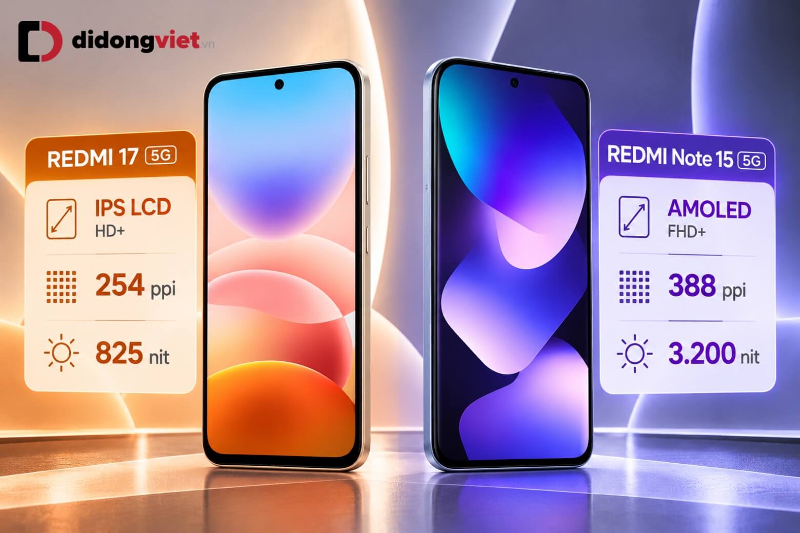 So sánh REDMI 17 5G và REDMI Note 15 5G: Đâu là lựa chọn tối ưu? 9 So sánh REDMI 17 5G và REDMI Note 15 5G về màn hình