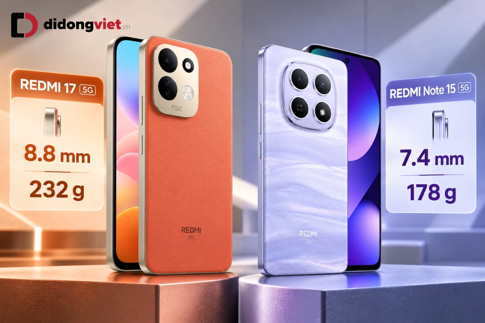 So sánh REDMI 17 5G và REDMI Note 15 5G: Đâu là lựa chọn tối ưu? 8 So sánh REDMI 17 5G và REDMI Note 15 5G về thiết kế