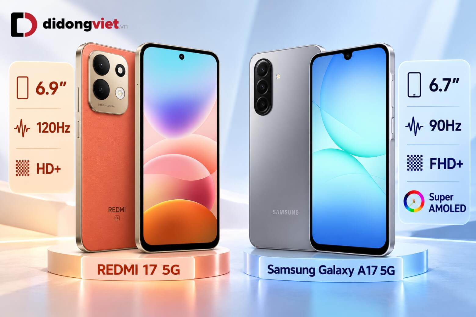 So sánh REDMI 17 5G và Samsung Galaxy A17 5G theo nhu cầu thực tế 10 So sánh REDMI 17 5G và Samsung Galaxy A17 5G về màn hình hiển thị