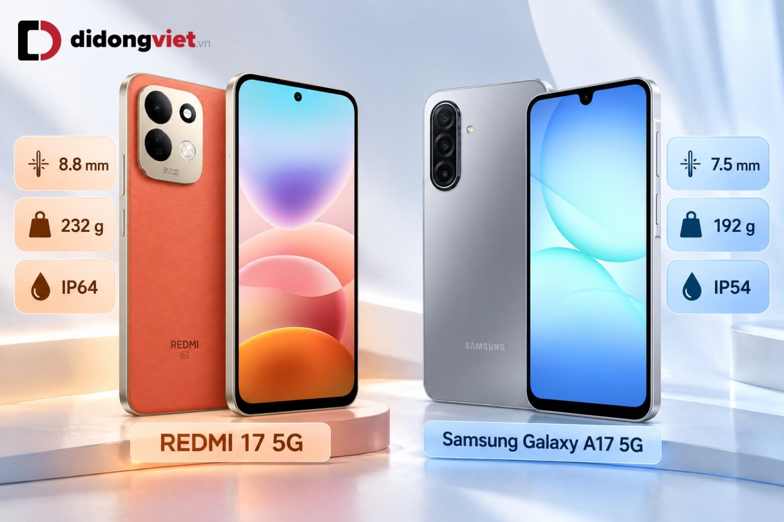So sánh REDMI 17 5G và Samsung Galaxy A17 5G theo nhu cầu thực tế 9 So sánh REDMI 17 5G và Samsung Galaxy A17 5G về thiết kế
