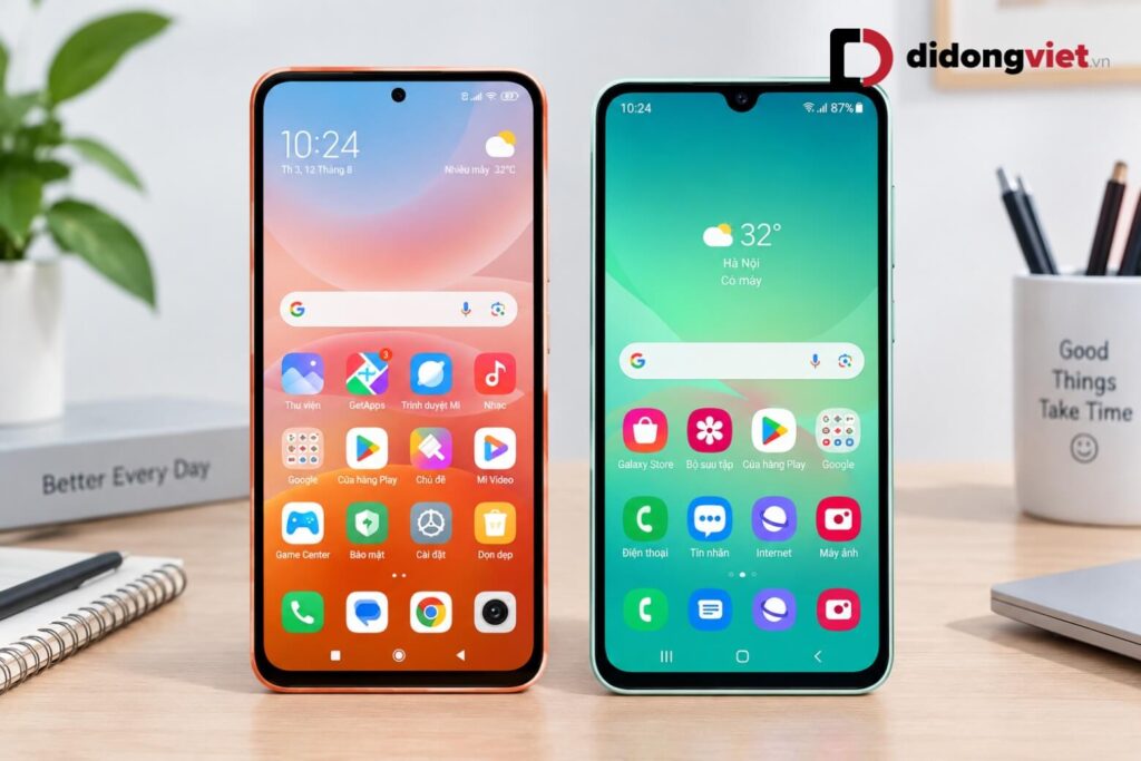 So sánh REDMI 17 5G và Samsung Galaxy A26 5G: Lựa chọn nào phù hợp cho bạn? 12 Giao diện phần mềm và bảo mật trên Galaxy A26 5G và REDMI 17 5G