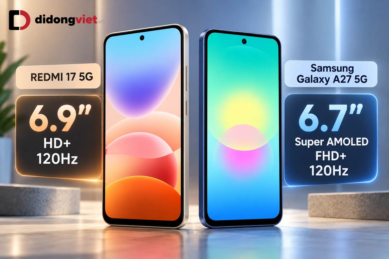 So sánh REDMI 17 5G và Samsung Galaxy A27 5G: Đâu là lựa chọn phù hợp? 9 So sánh REDMI 17 5G và Samsung Galaxy A27 5G về màn hình