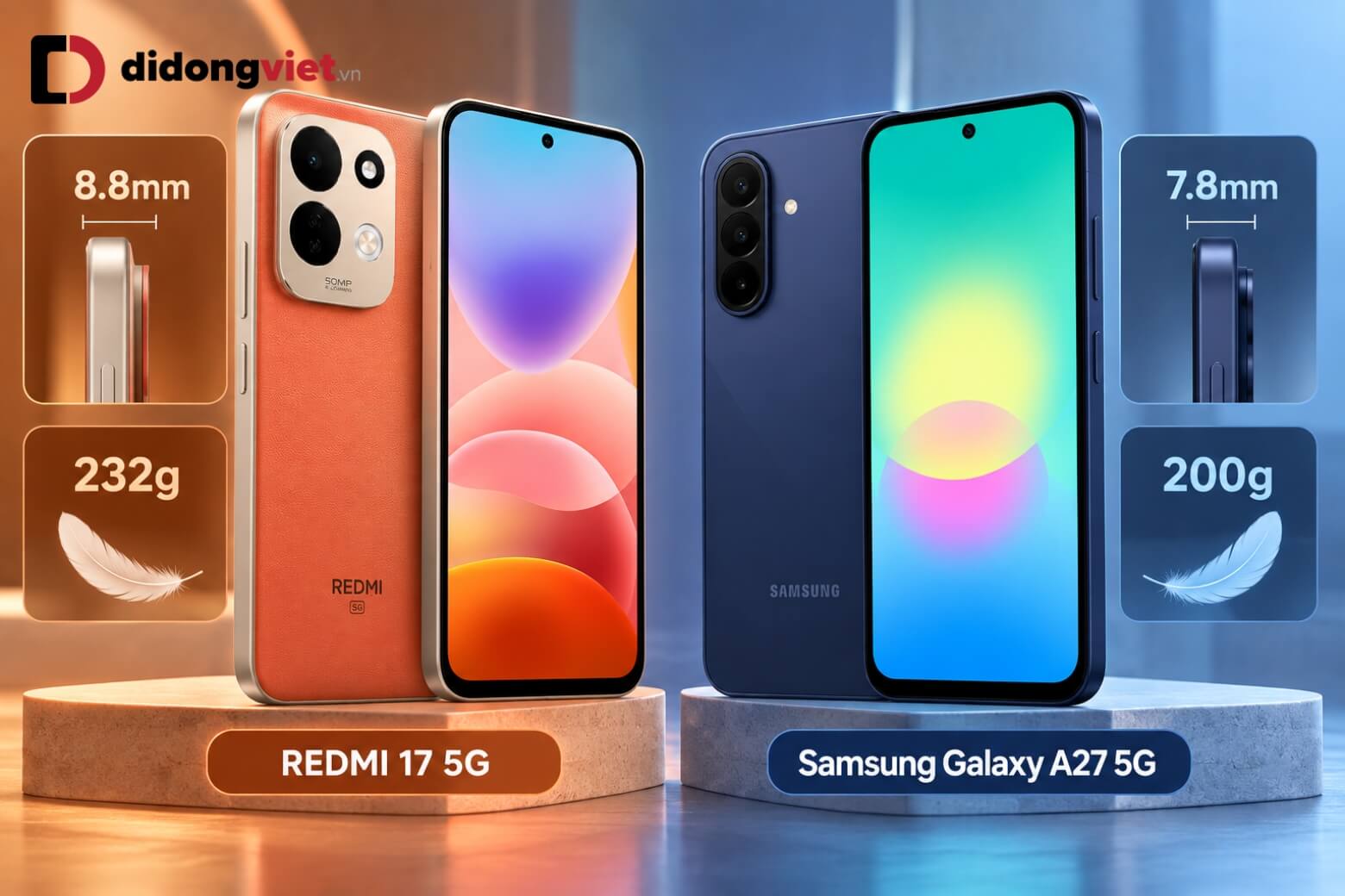 So sánh REDMI 17 5G và Samsung Galaxy A27 5G: Đâu là lựa chọn phù hợp? 10 So sánh REDMI 17 5G và Samsung Galaxy A27 5G về thiết kế
