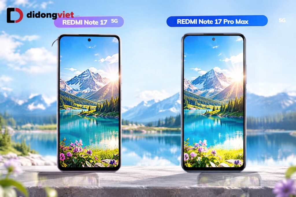 So sánh REDMI Note 17 5G và REDMI Note 17 Pro Max 5G để chọn đúng nhu cầu 9 REDMI Note 17 5G có AMOLED 6,99 inch 120Hz, Pro Max 5G nâng cấp AMOLED 1.5K 3.500 nit.