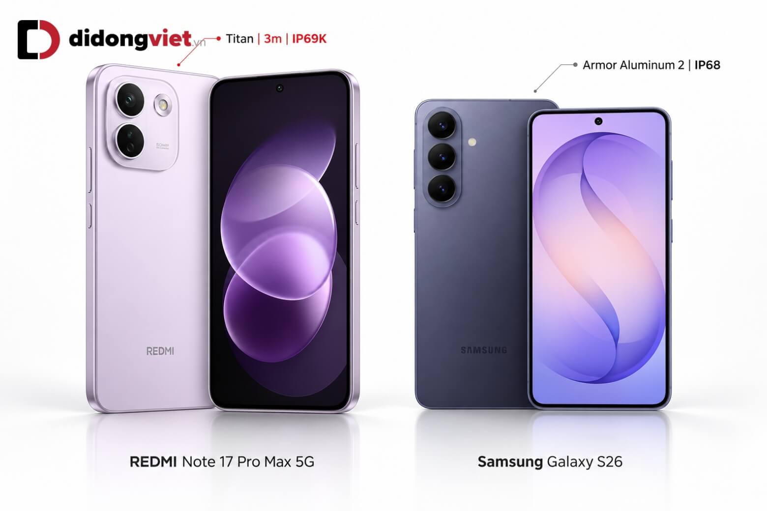 So sánh REDMI Note 17 Pro Max 5G và Samsung Galaxy S26: Khác biệt gì? 14 So sánh REDMI Note 17 Pro Max 5G và Samsung Galaxy S26 độ bền