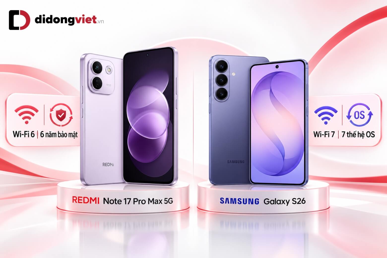 So sánh REDMI Note 17 Pro Max 5G và Samsung Galaxy S26: Khác biệt gì? 23 So sánh REDMI Note 17 Pro Max 5G và Samsung Galaxy S26 kết nối