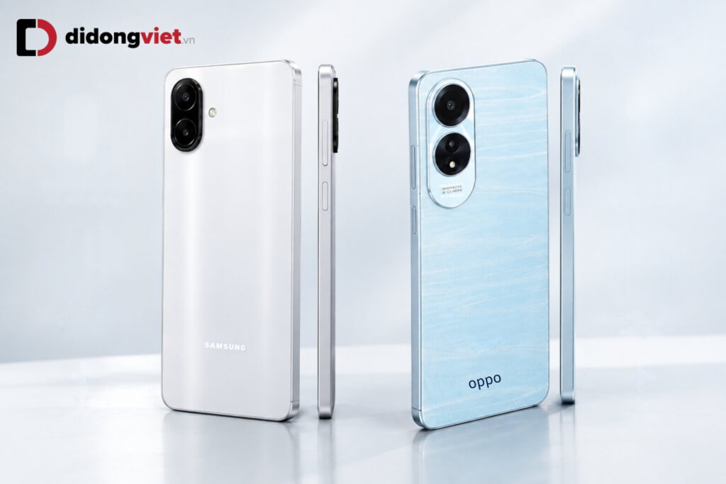 So sánh Samsung Galaxy A08 và OPPO A60: Pin 6.000 mAh hay sạc nhanh 45W? 8 So sánh thiết kế và độ mỏng khung viền của Samsung Galaxy A08 và Oppo A60