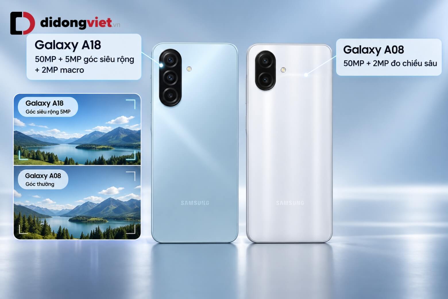 So sánh Samsung Galaxy A18 và Galaxy A08: Đâu là lựa chọn tối ưu? 14 So sánh Samsung Galaxy A18 và Galaxy A08 cụm camera sau