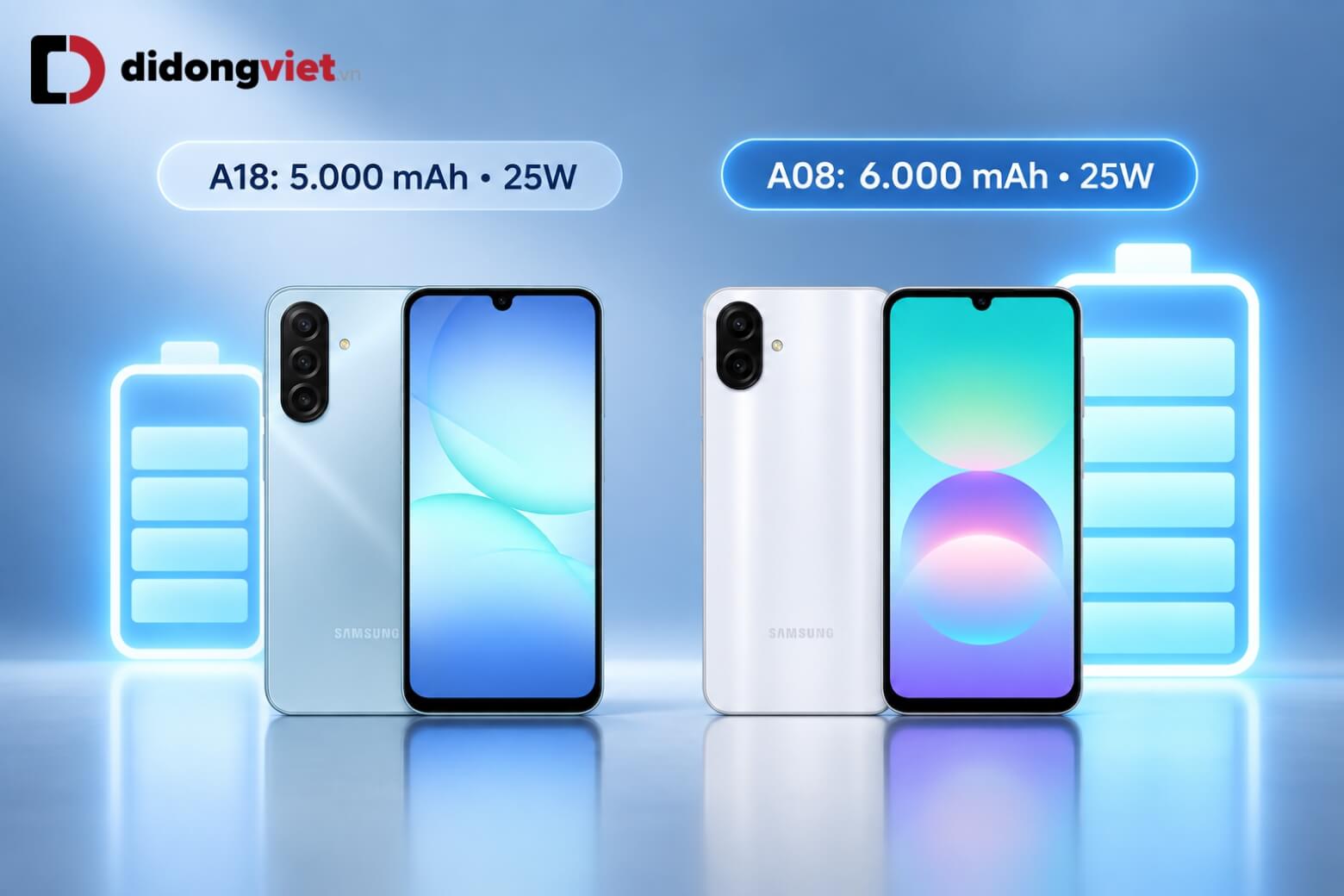 So sánh Samsung Galaxy A18 và Galaxy A08: Đâu là lựa chọn tối ưu? 15 So sánh Samsung Galaxy A18 và Galaxy A08 pin sạc