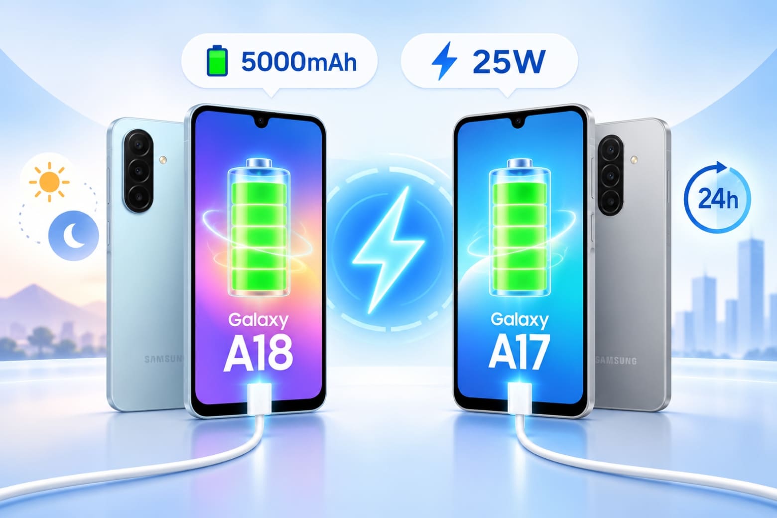 So sánh Samsung Galaxy A18 và Galaxy A17: Nâng cấp có đáng chờ? 13 Pin và sạc gần như giữ nguyên giữa hai thế hệ