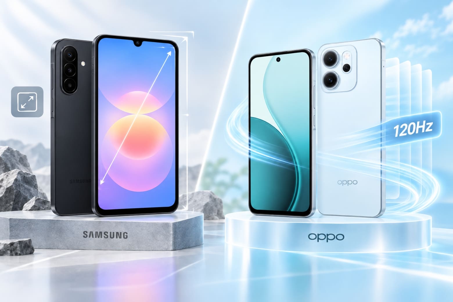 So sánh Samsung Galaxy A18 và OPPO Reno14 F 5G: Khác biệt gì? 9 Galaxy A18 rộng rãi, Reno14 F 5G nổi bật với 120Hz