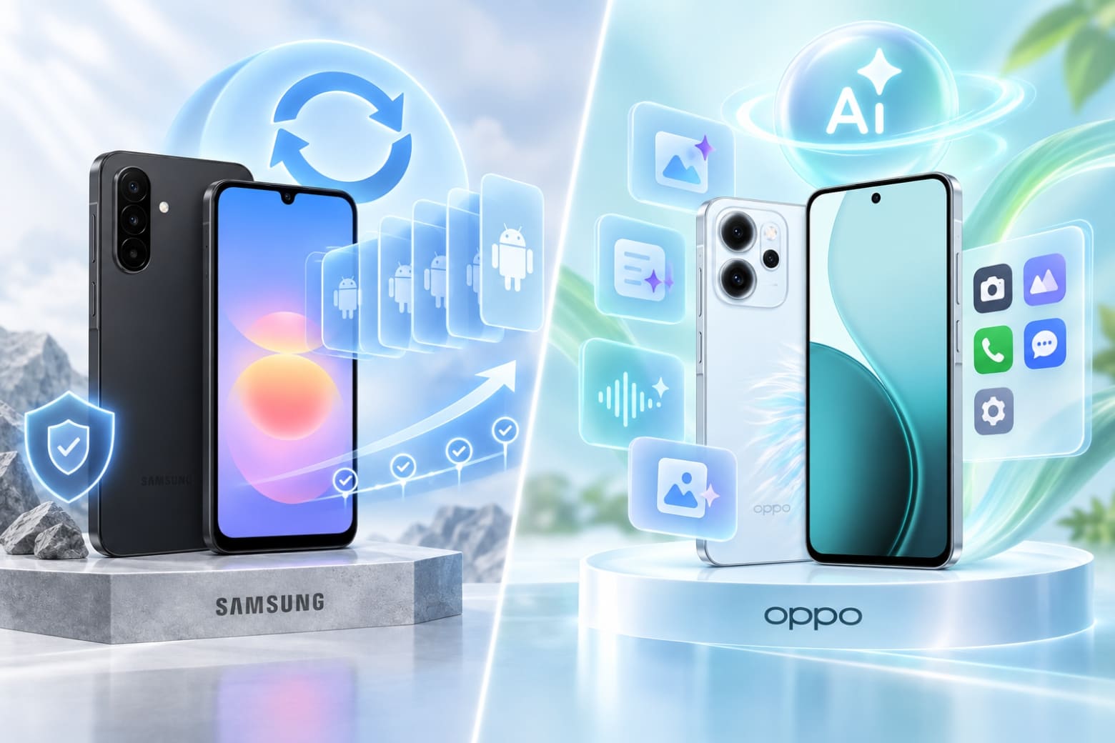 So sánh Samsung Galaxy A18 và OPPO Reno14 F 5G: Khác biệt gì? 13 Galaxy A18 nổi bật với chính sách cập nhật Android dài hạn
