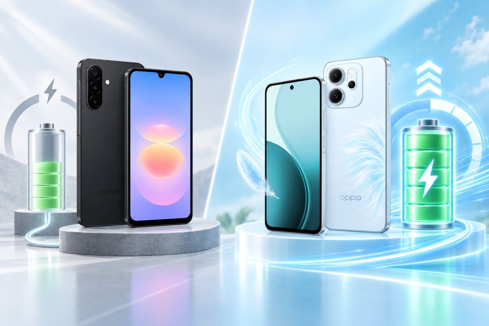 So sánh Samsung Galaxy A18 và OPPO Reno14 F 5G: Khác biệt gì? 12 Pin 6.000mAh cùng sạc 45W giúp Reno14 F 5G nổi bậ