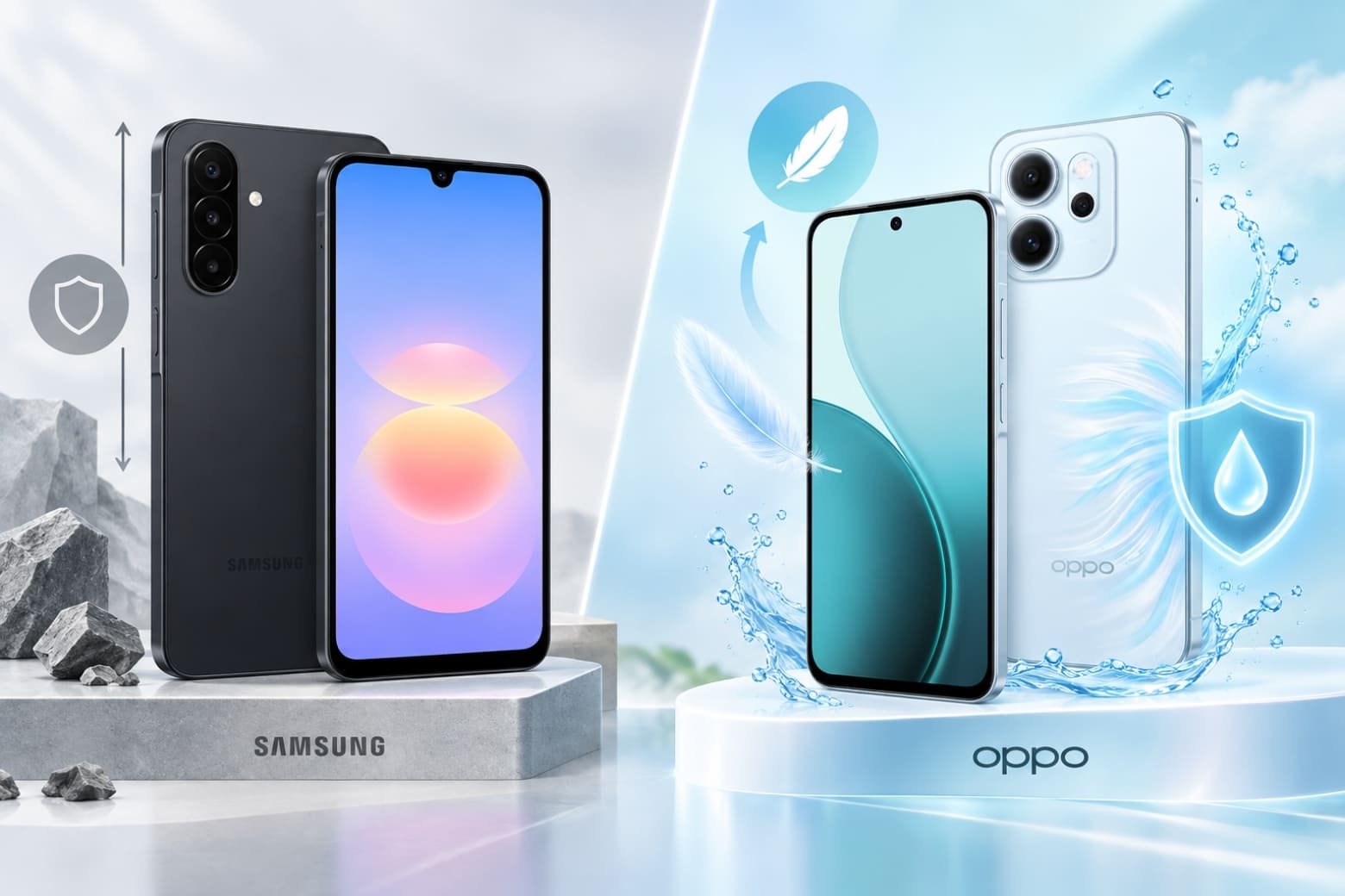 So sánh Samsung Galaxy A18 và OPPO Reno14 F 5G: Khác biệt gì? 8 Reno14 F 5G ghi điểm nhờ thiết kế nhẹ và chuẩn IP69