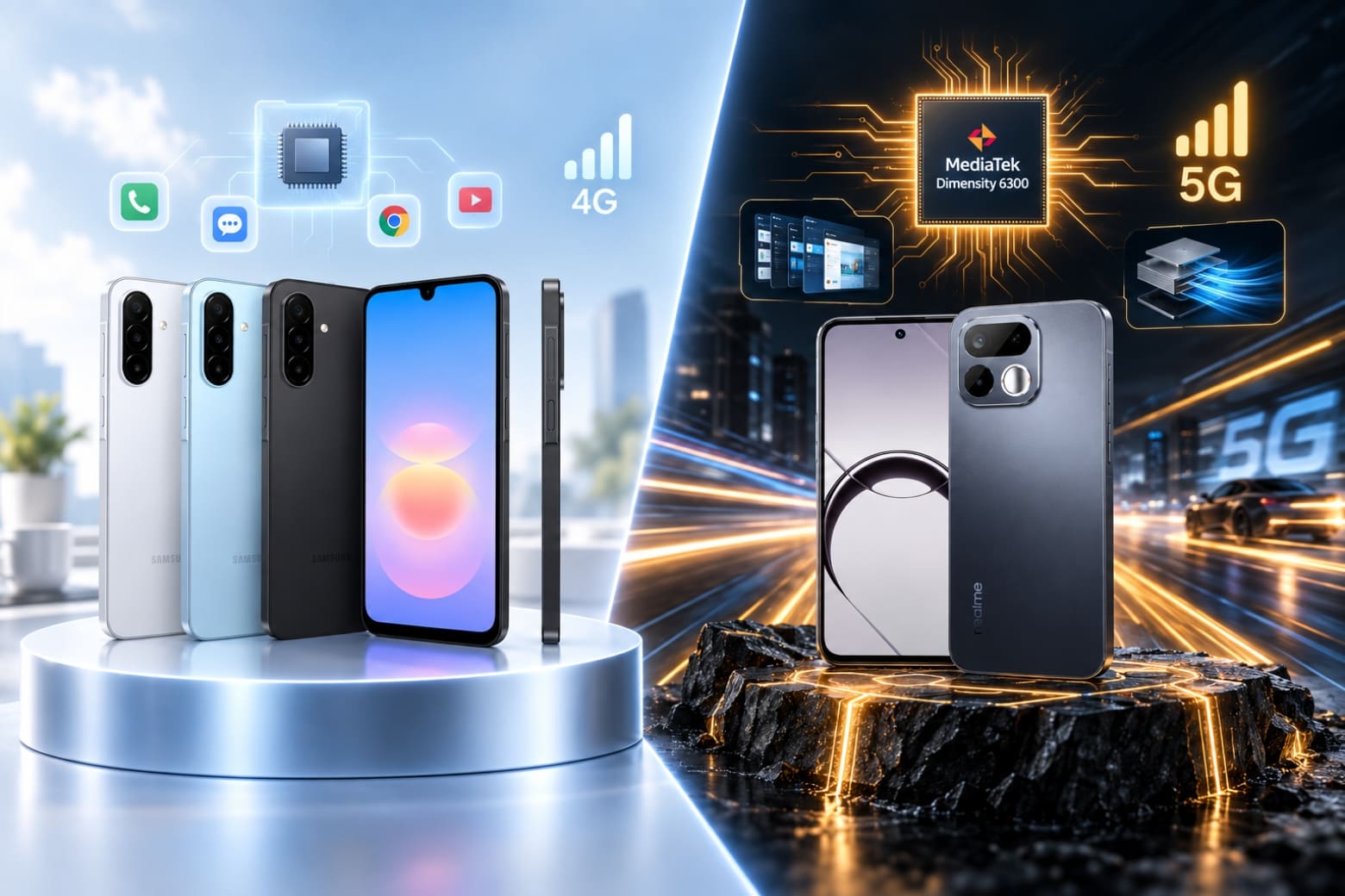 So sánh Samsung Galaxy A18 và Realme 16T 5G chi tiết từ thông số đến thực tế 10 Realme nổi bật với 5G và RAM lớn, Galaxy A18 đáp ứng cơ bản