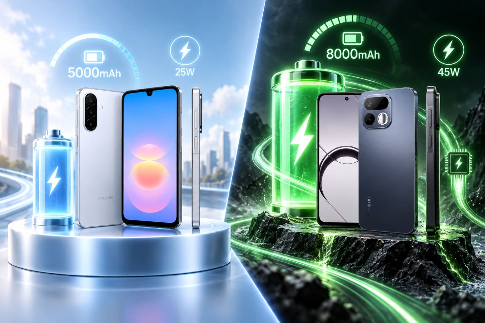 So sánh Samsung Galaxy A18 và Realme 16T 5G chi tiết từ thông số đến thực tế 11 Realme 16T 5G có pin lớn và công suất sạc cao hơn