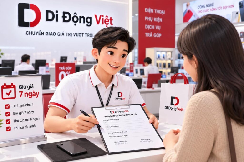 Thu mua máy cũ tận nhà: Định giá nhanh, giữ giá 7 ngày 2 thu máy cũ tận nhà Di Động Việt