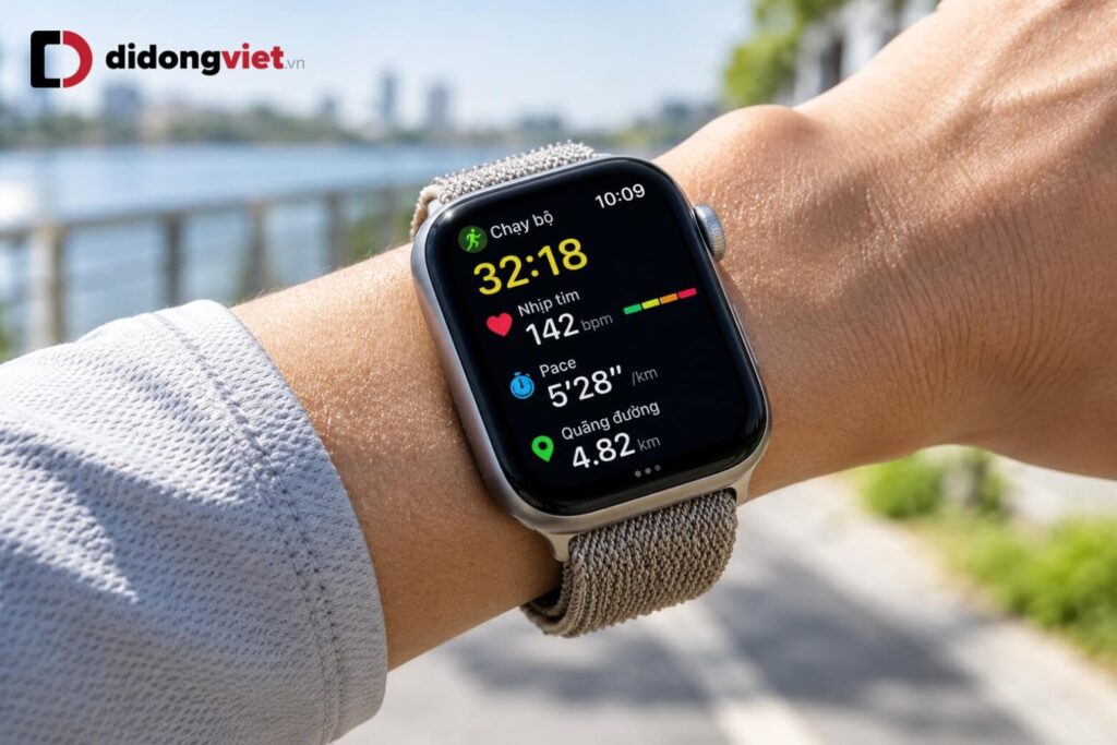 Apple Watch Series 12 có phù hợp để chạy bộ không? 6 Apple Watch Series 12 nổi bật với cảm biến nhịp tim chính xác, GPS đa hệ thống và màn hình sáng 2.000 nit.