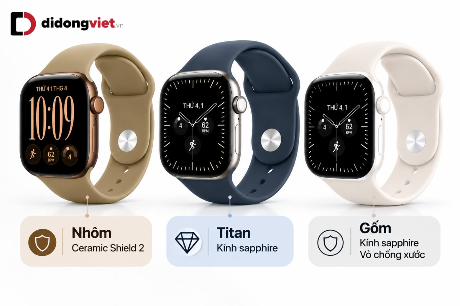 Apple Watch Series 12 nên mua viền nào? Nhôm, titan hay gốm? 12 Apple Watch Series 12 nên mua viền nào chống xước