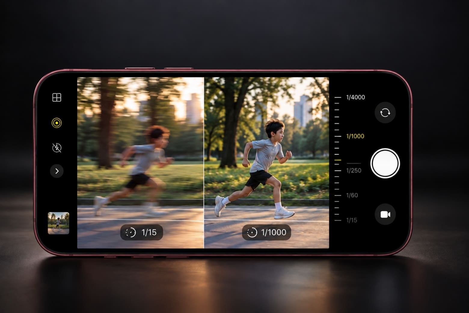 Cách chỉnh camera iPhone 18 Pro Max chụp hình đẹp theo từng tình huống 15 Điều chỉnh màn trập giúp kiểm soát độ nét của chủ thể chuyển động