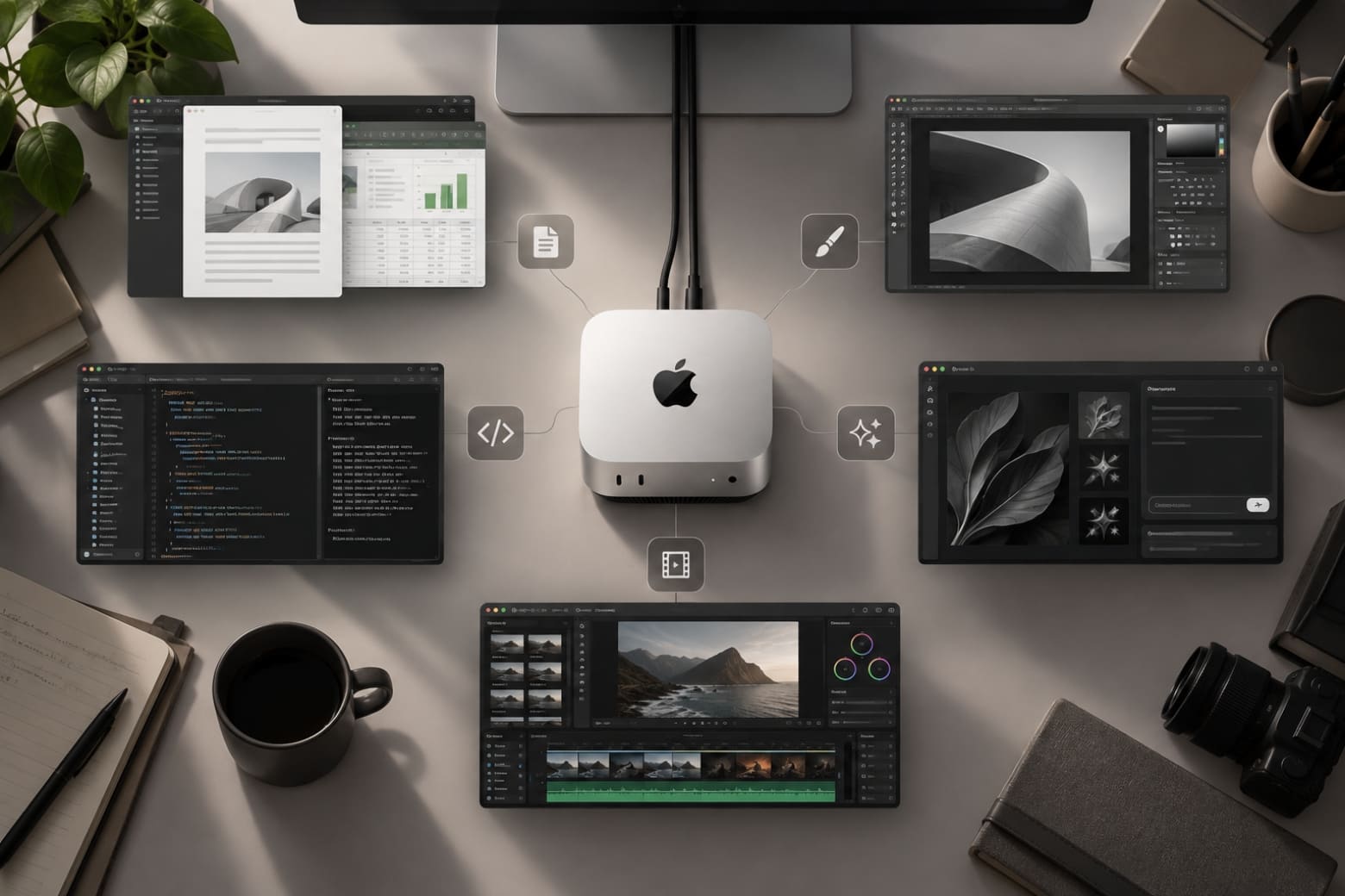 Cấu hình Mac mini M6 chi tiết: Thông số chip, RAM, SSD và hiệu năng 20 Xác định mức RAM và SSD phù hợp từng nhu cầu