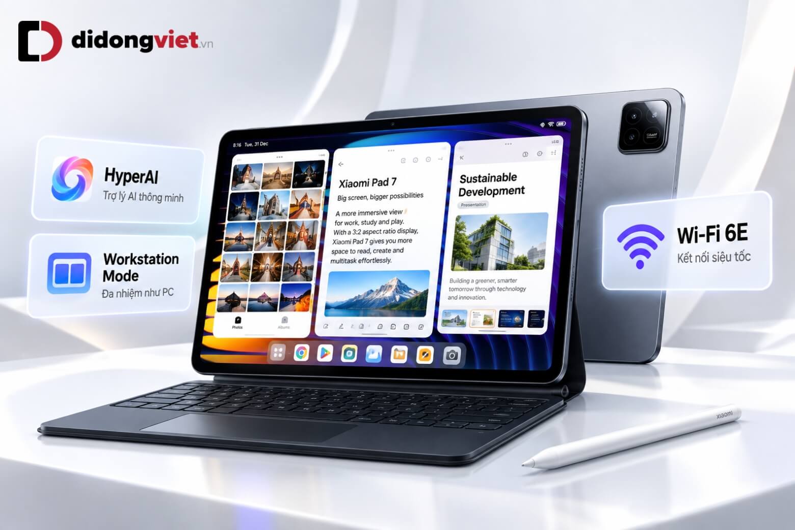 Cấu hình Xiaomi Pad 7: Snapdragon 7+ Gen 3, màn hình 3.2K 144Hz 11 Cấu hình Xiaomi Pad 7 với HyperOS 2 và HyperAI