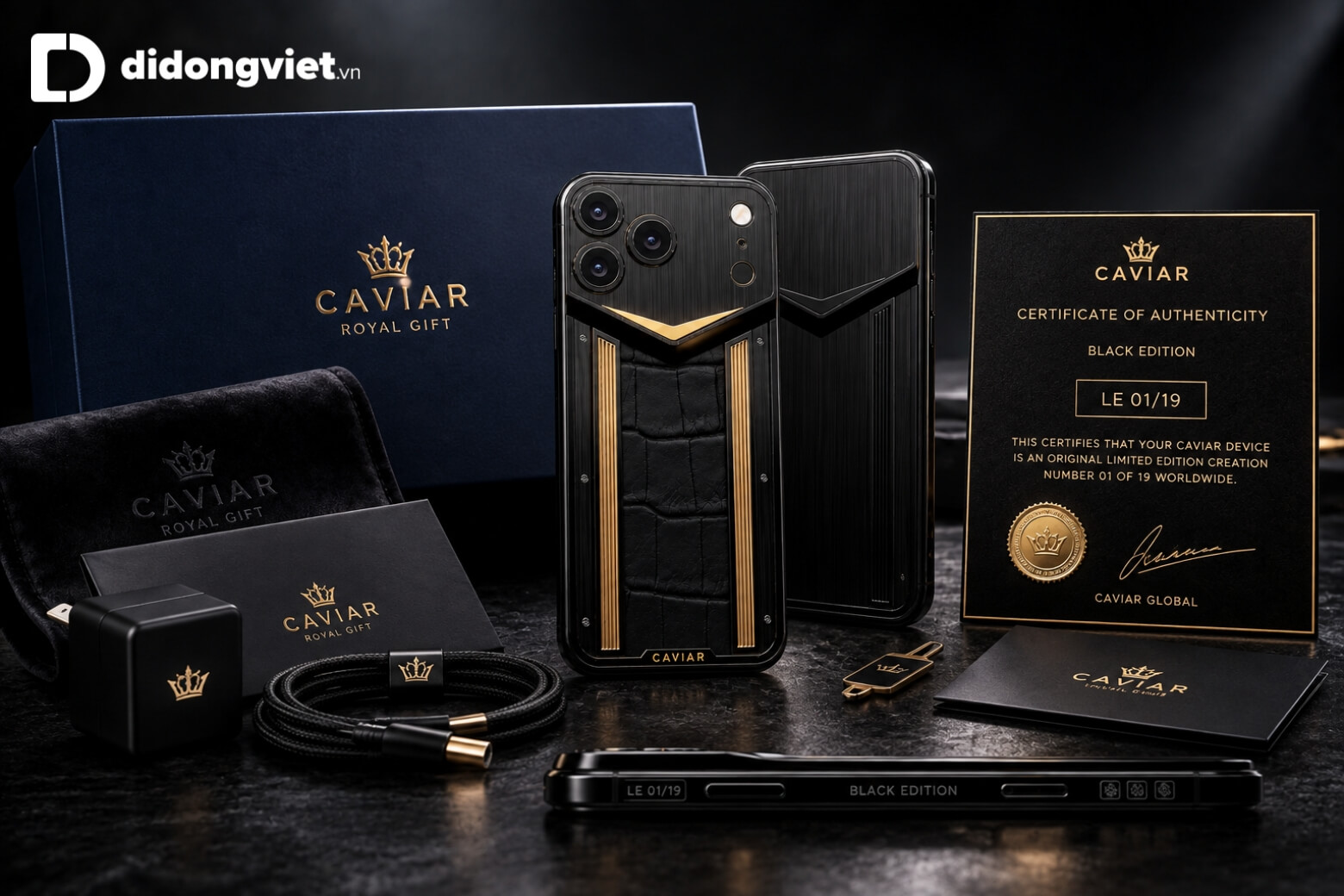 Caviar ra mắt iPhone 18 Pro Black Edition với thiết kế titan đen, giới hạn 19 chiếc 8 Caviar iPhone 18 Pro Black Edition hộp đựng giới hạn