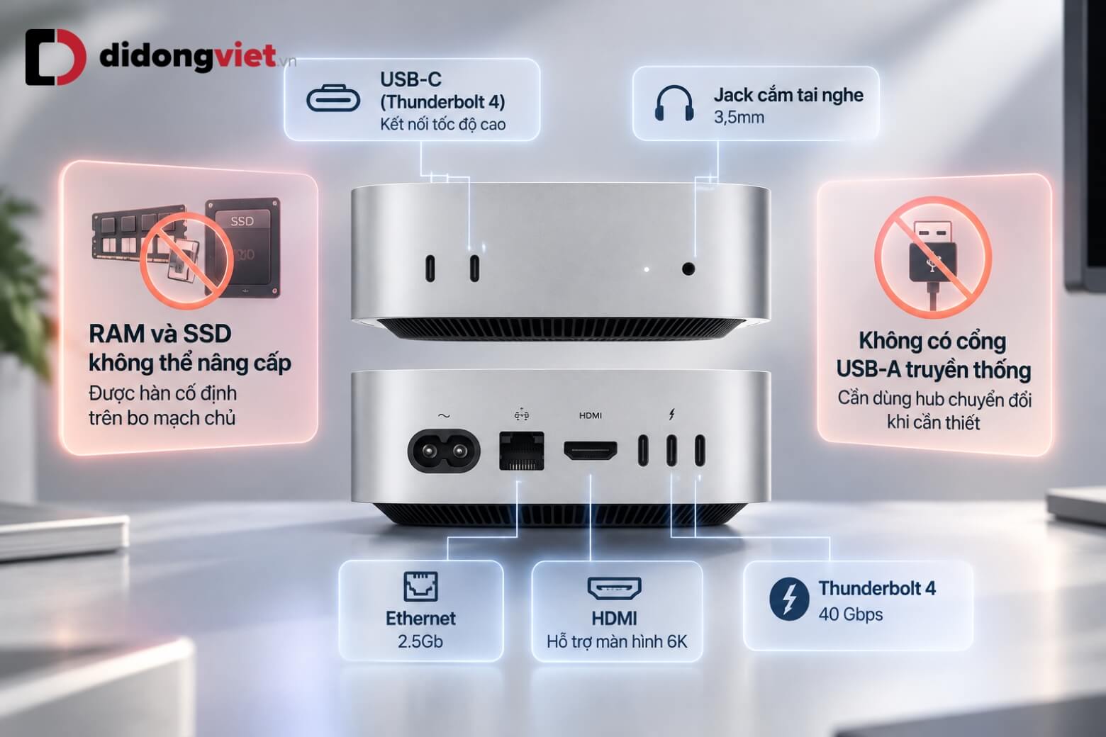 Có nên mua Mac mini M6: Đánh giá hiệu năng, cấu hình và đối tượng phù hợp 9 Có nên mua Mac mini M6 với giới hạn kết nối