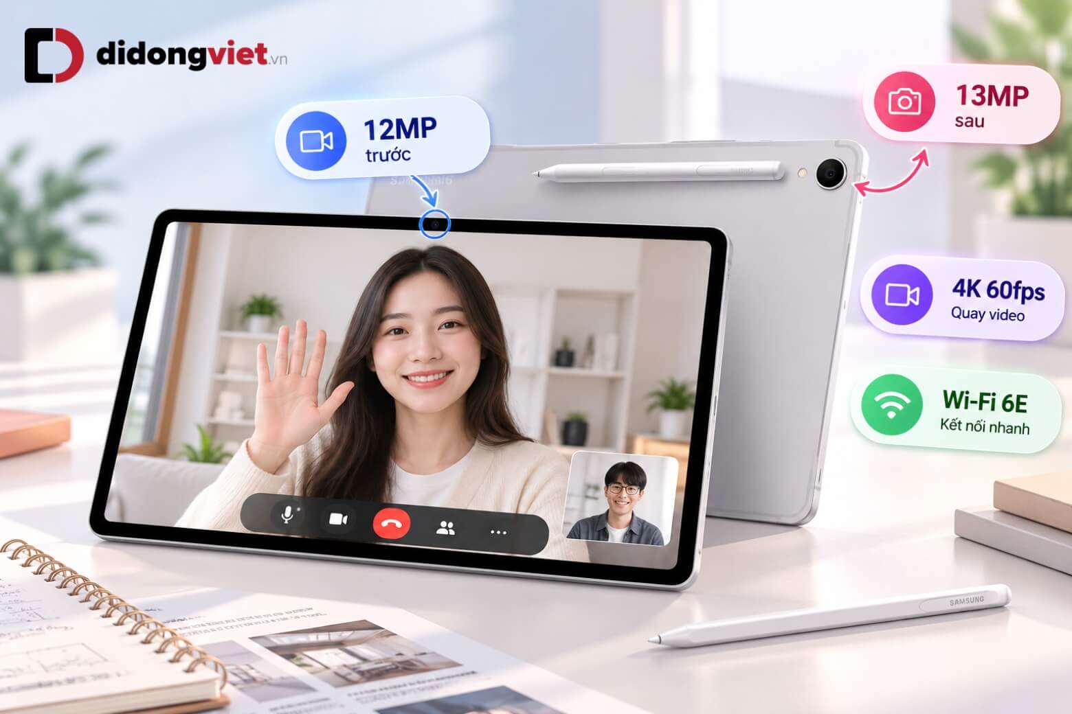 Có nên mua Samsung Galaxy Tab S12 Plus? Phù hợp với những ai? 13 Có nên mua Samsung Galaxy Tab S12 Plus camera kết nối