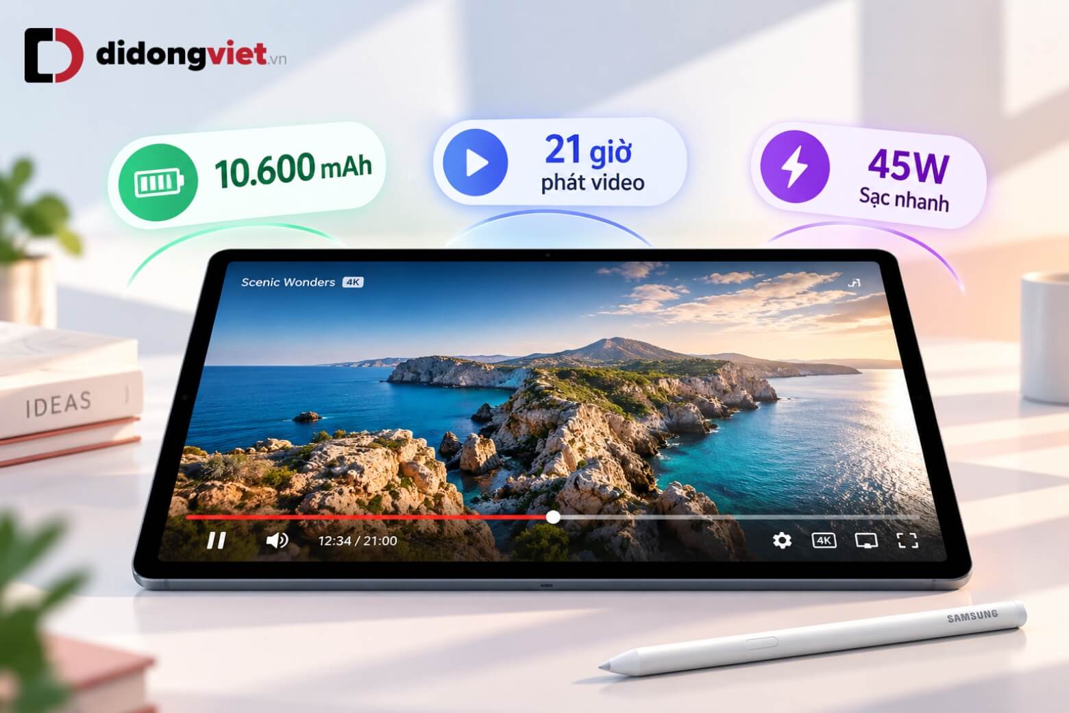 Có nên mua Samsung Galaxy Tab S12 Plus? Phù hợp với những ai? 12 Có nên mua Samsung Galaxy Tab S12 Plus pin 10600mAh