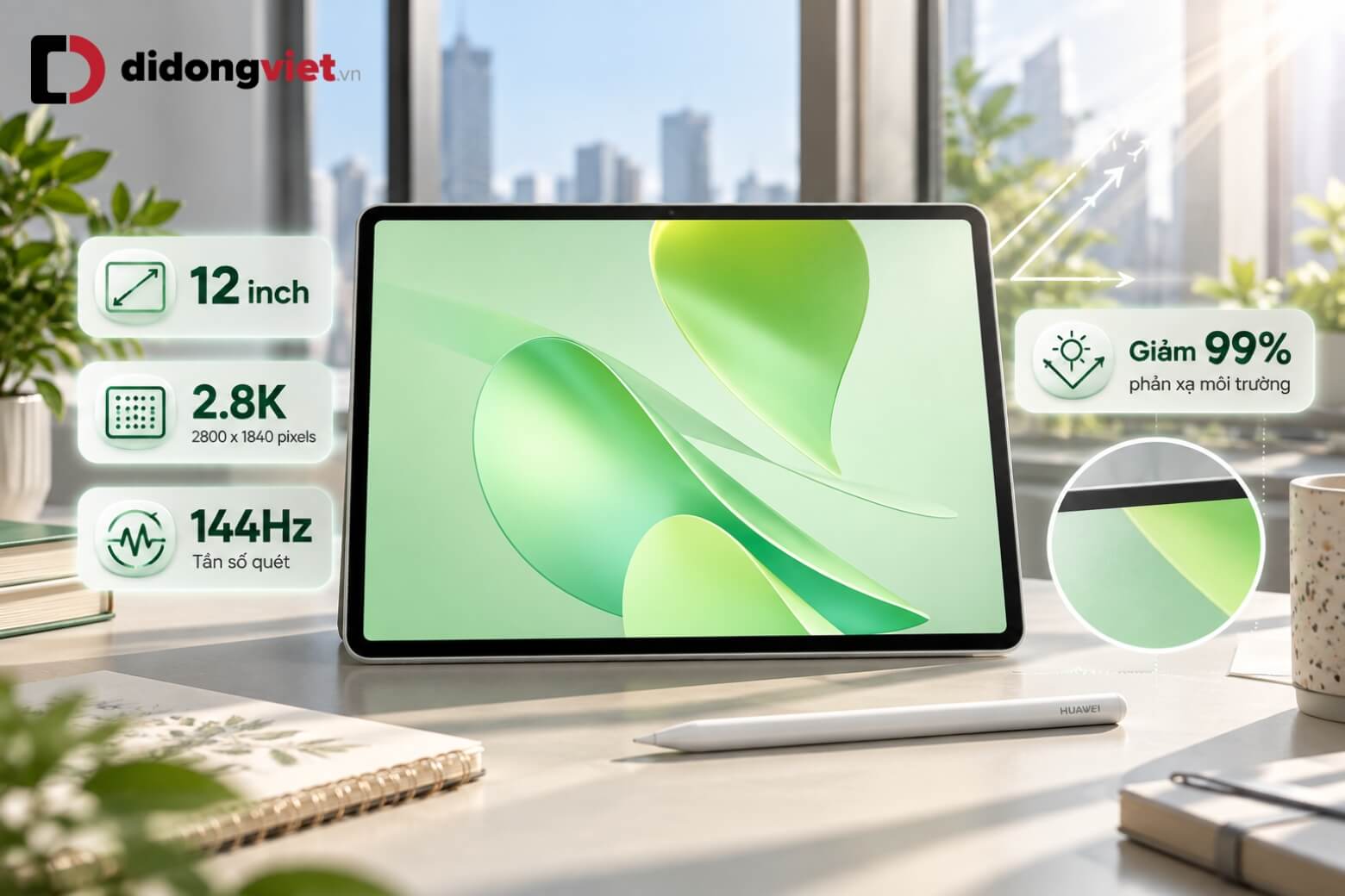 Đánh giá Huawei MatePad 12 X: Trải nghiệm màn hình PaperMatte, bút NearLink 9 Đánh giá HUAWEI Matepad 12 X màn hình PaperMatte chống chói