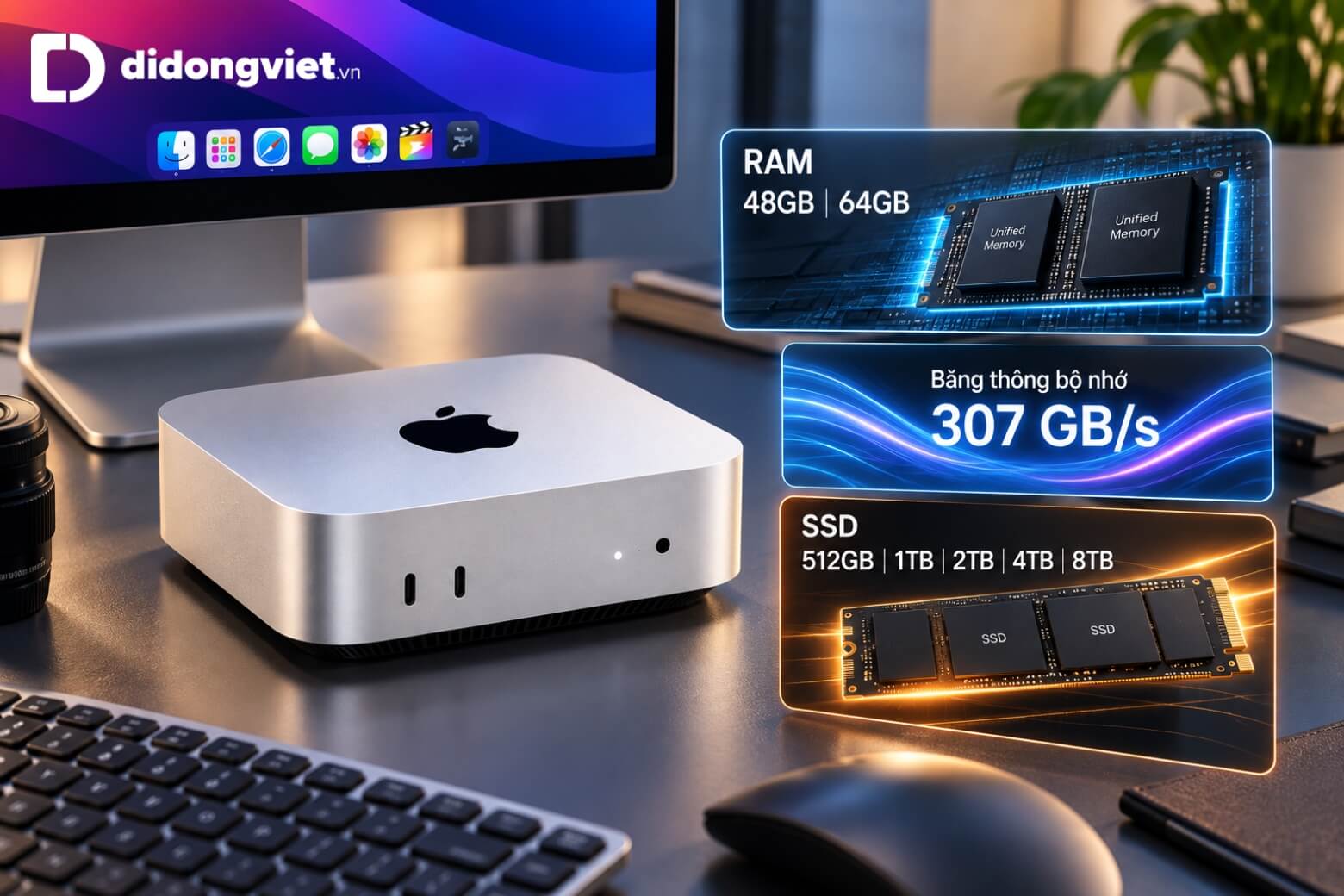 Đánh giá Mac mini M5 Pro: Thiết kế, hiệu năng và trải nghiệm thực tế 11 Đánh giá Mac mini M5 Pro về RAM và SSD
