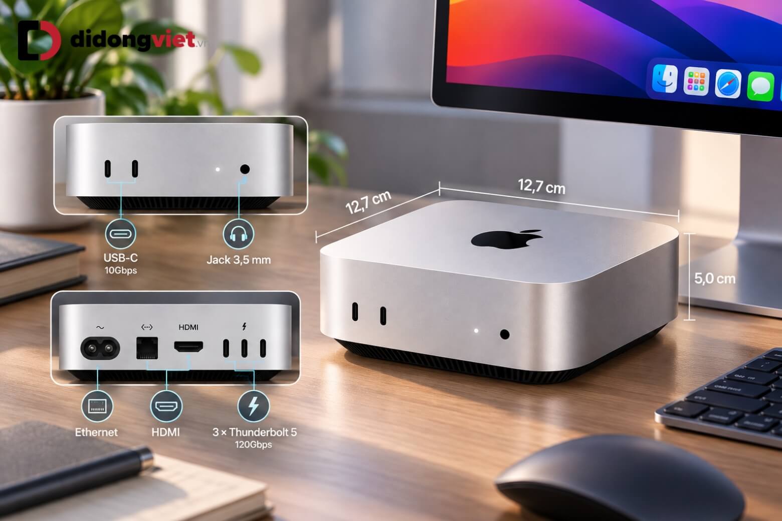 Đánh giá Mac mini M5 Pro: Thiết kế, hiệu năng và trải nghiệm thực tế 8 Đánh giá Mac mini M5 Pro với thiết kế nhỏ gọn