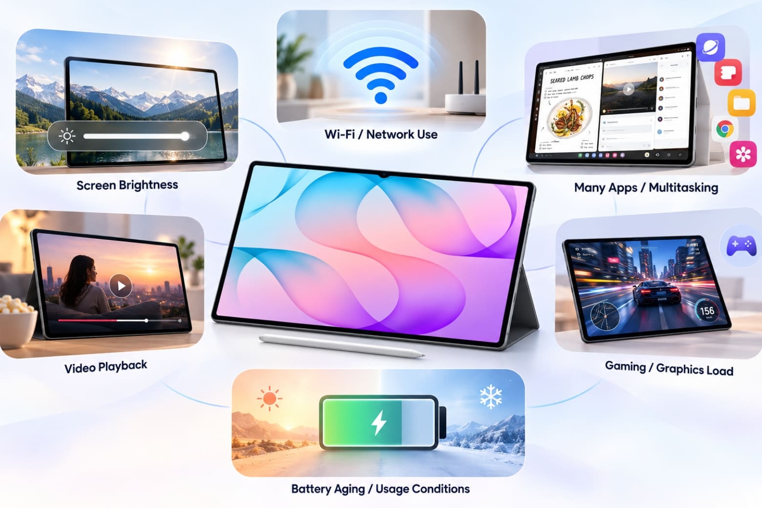 Đánh giá pin Samsung Galaxy Tab S12 Ultra: Dùng được bao lâu? 9 Màn hình, kết nối và tác vụ quyết định thời lượng thực tế
