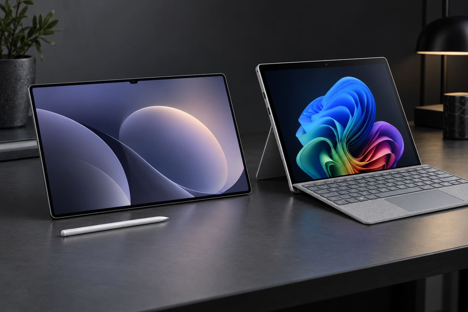 So sánh Samsung Galaxy Tab S12 Ultra Wi-Fi và Microsoft Surface Pro 11 Snapdragon X Elite: Nên mua máy nào? 11 Samsung rộng rãi để giải trí, Surface tối ưu đọc tài liệu