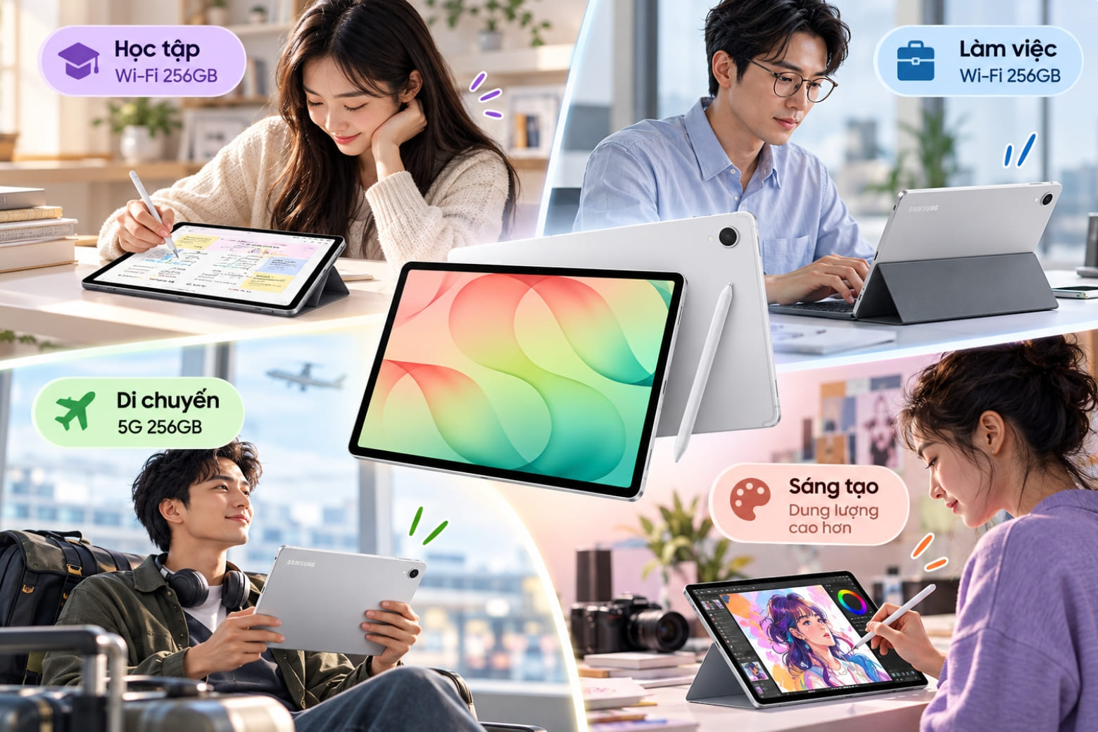 Nên mua Samsung Galaxy Tab S12 Plus bản nào? Wi-Fi hay 5G phù hợp hơn? 15 Mỗi nhu cầu sử dụng phù hợp với một phiên bản khác nhau