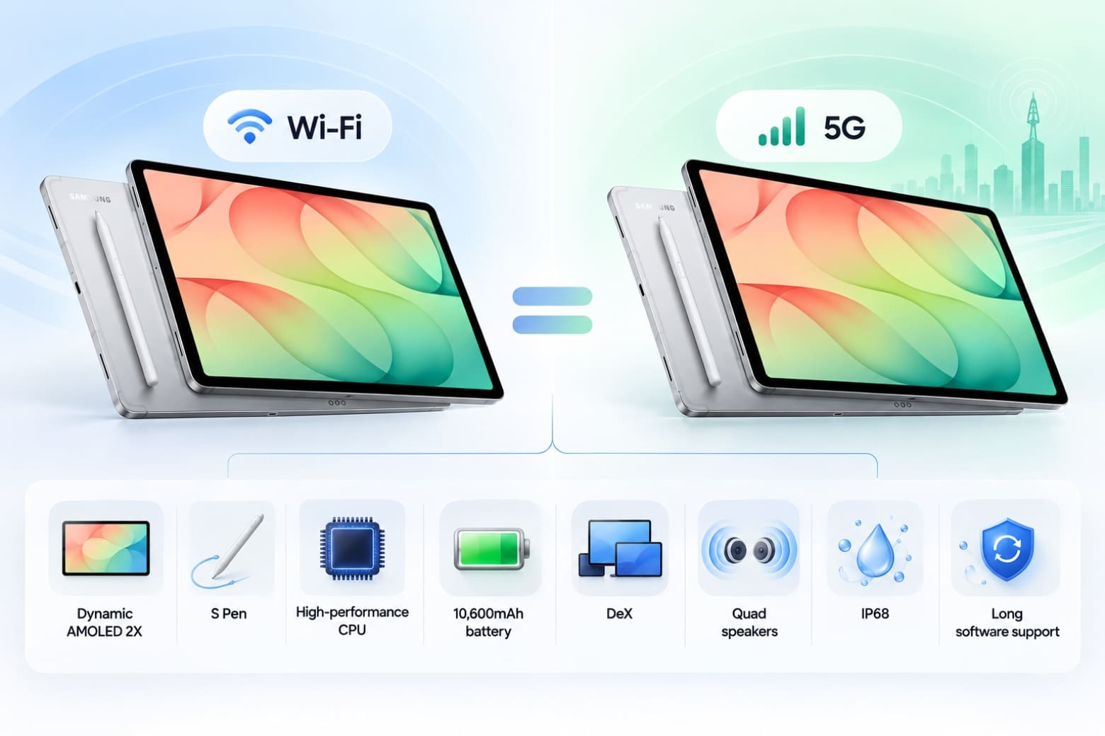 Nên mua Samsung Galaxy Tab S12 Plus bản nào? Wi-Fi hay 5G phù hợp hơn? 16 Hai bản giữ nguyên hiệu năng, màn hình và trải nghiệm cốt lõi