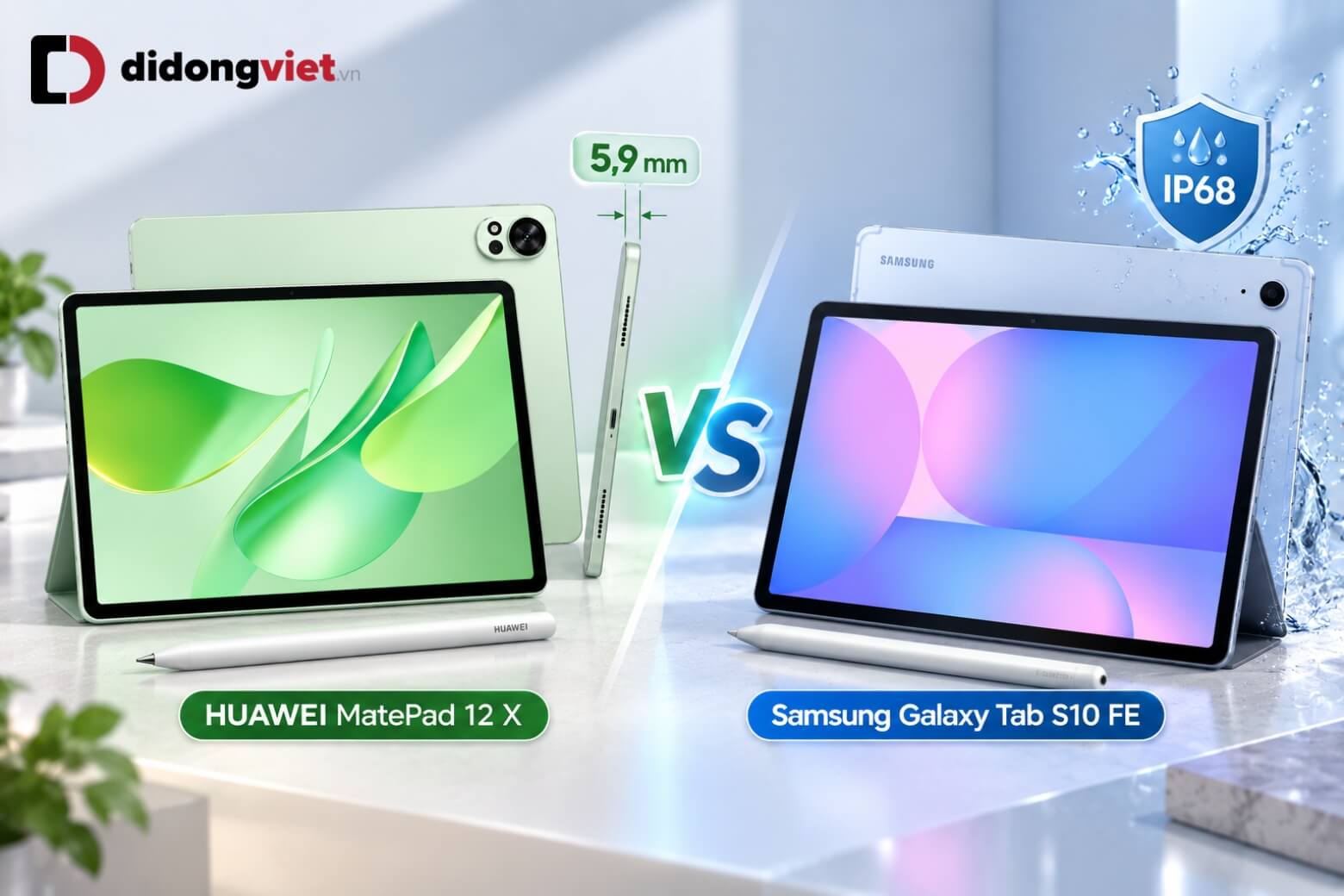 So sánh HUAWEI MatePad 12 X với Samsung Galaxy Tab S10 FE cho học tập và làm việc 9 So sánh HUAWEI Matepad 12 X với Samsung Galaxy Tab S10 FE thiết kế