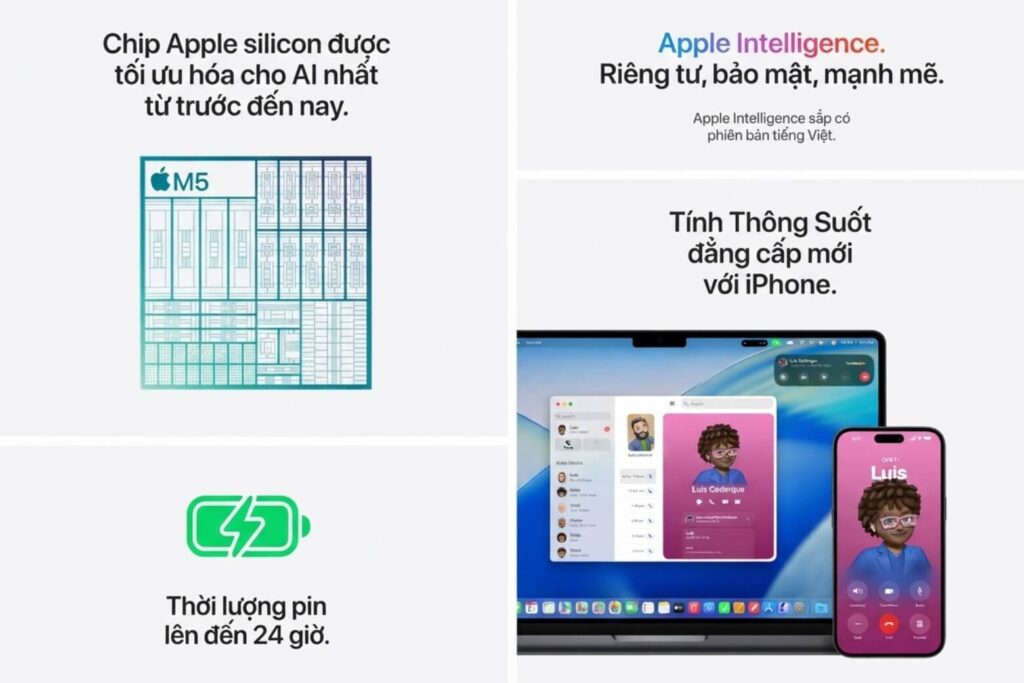 So sánh Mac Studio M5 Ultra và MacBook Pro M5 Max: Chọn máy trạm cố định hay di động? 8 so sanh mac studio m5 ultra va macbook pro m5 max nhan doi suc manh didongviet