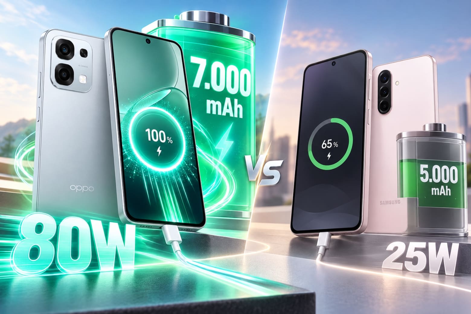 So sánh OPPO A6 Pro và Samsung A56: Nên chọn máy nào? 15 Pin 7.000mAh và sạc 80W tạo lợi thế lớn cho A6 Pro