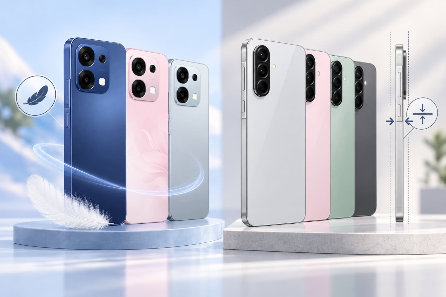 So sánh OPPO A6 Pro và Samsung A56: Nên chọn máy nào? 10 A6 Pro nhẹ gọn hơn, Galaxy A56 tạo lợi thế về độ mỏng