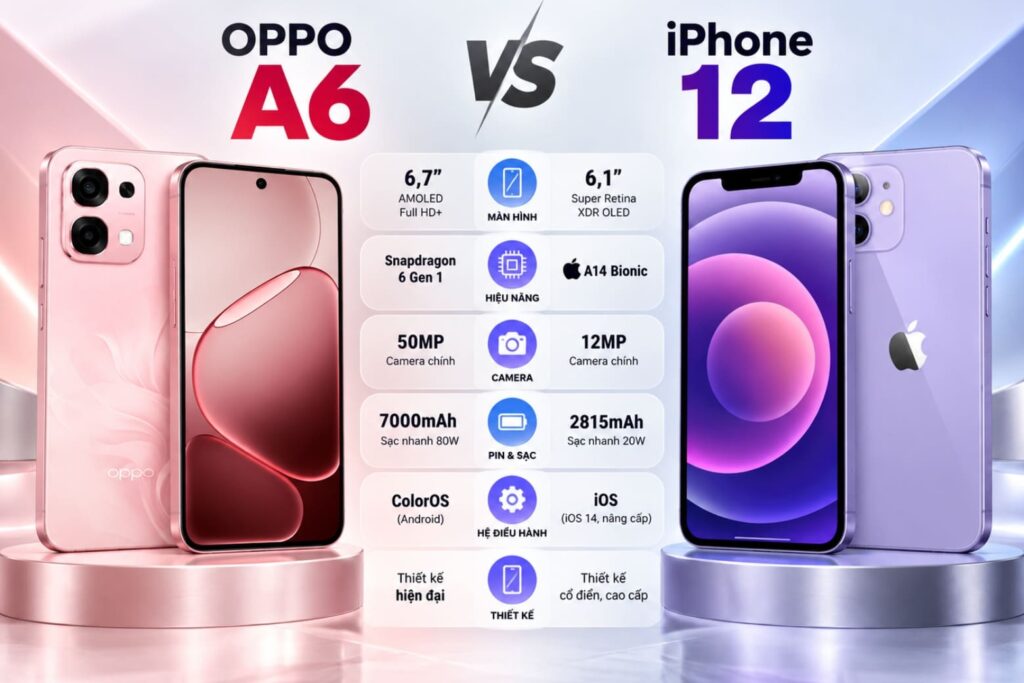 So sánh OPPO A6 và iPhone 12: Chọn máy mới pin trâu hay cựu flagship mượt mà? 8 So sánh OPPO A6 và iPhone 12